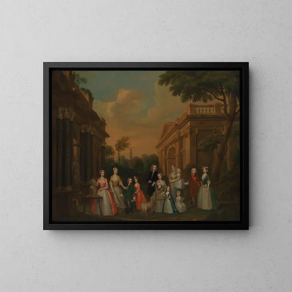 Die Familien Watson-Wentworth und Finch - Charles Philips — gerahmtes Bild an der Wand