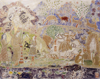 Figuren und Hirsche - Charles Prendergast — Ansicht des Kunstwerks