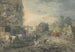 Fleiß und vier Pferde, die ein Dorf auf der Straße von Bath nach London durchqueren - Charles Robertson — Ansicht des Kunstwerks