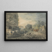 Fleiß und vier Pferde, die ein Dorf auf der Straße von Bath nach London durchqueren - Charles Robertson — gerahmtes Bild an der Wand