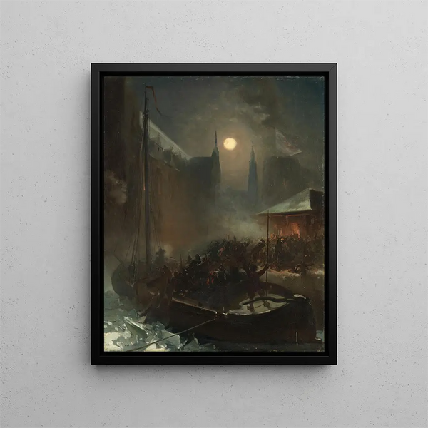 Der Torfbarkreeder in Breda im Jahr 1590 - Charles Rochussen — gerahmtes Bild an der Wand