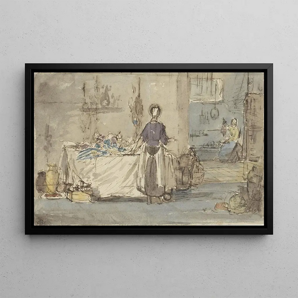 Inneneinrichtung der Küche - Charles Rochussen — gerahmtes Bild an der Wand