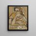 Frau und Zitronen - Charles Sebree — gerahmtes Bild an der Wand