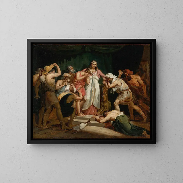Joseph erkannt von seinen Brüdern - Charles Thévenin — gerahmtes Bild an der Wand