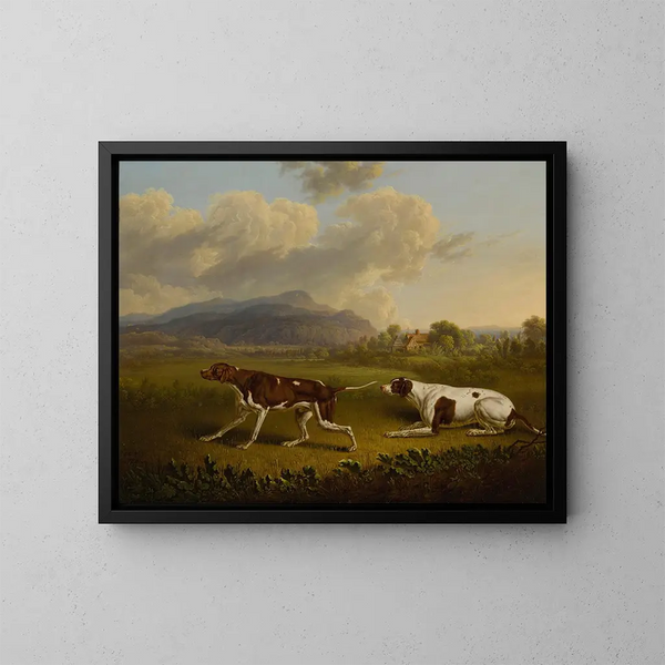 Zwei Zeiger in einer Landschaft - Charles Towne — gerahmtes Bild an der Wand