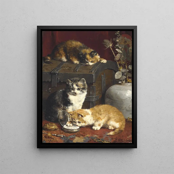 Quelle heure est-il - Charles Van Den Eycken — gerahmtes Bild an der Wand