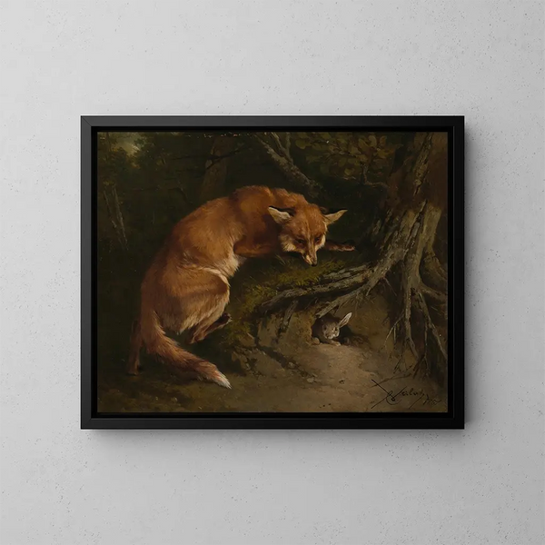 Auf der Lauer - Charles Verlat — gerahmtes Bild an der Wand