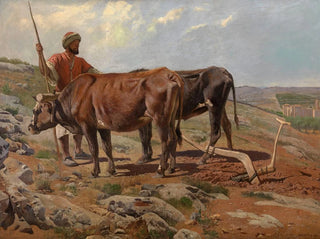 Bœufs de labour avec fellah - Charles Verlat — Ansicht des Kunstwerks