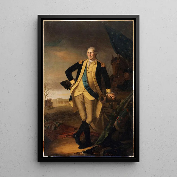 George Washington nach der Schlacht von Princeton - Charles Willson Peale — gerahmtes Bild an der Wand