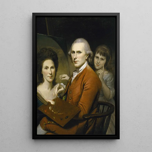 Selbstporträt mit Angelica und Porträt von Rachel - Charles Willson Peale — gerahmtes Bild an der Wand