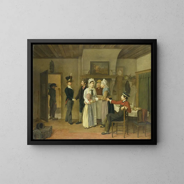 L'Adieu des soldats - Charles van Beveren — gerahmtes Bild an der Wand