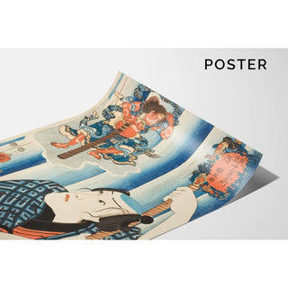 Chicken; Tsunagorō - Utagawa Kuniyoshi | Reproduction Tableau Décoration murale affiche copie