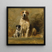 Hund und Hundehütte in einem Zwinger - John Emms — gerahmtes Bild an der Wand