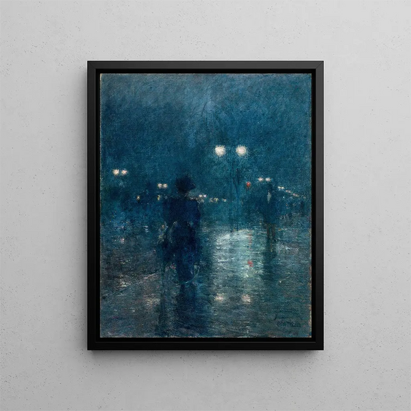 Nachthimmel der Fifth Avenue - Childe Hassam — gerahmtes Bild an der Wand