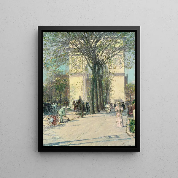 Quelle der Arche von Washington - Childe Hassam — gerahmtes Bild an der Wand