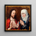 Christ-Gemälde, das seiner Mutter die Wunden der Nägel in seinen Händen zeigt - Albrecht Bouts — gerahmtes Bild an der Wand