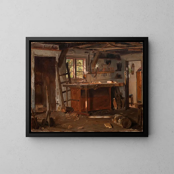 Ein Tischleratelier - Christen Dalsgaard — gerahmtes Bild an der Wand
