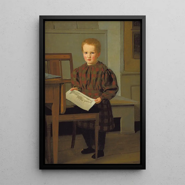 Reproduktion des Gemäldes Der Sohn des Malers CW Eckersberg, Julius, im Atelier seines Vaters - Christen Købke