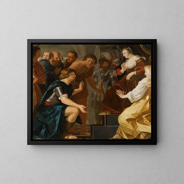 Eneé nimmt Abschied von Dido - Christiaen van Couwenbergh — gerahmtes Bild an der Wand