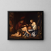 Pendant que Samson dort sur les genoux de Dalila, un Philistin lui coupe les cheveux. - Christiaen van Couwenbergh — gerahmtes Bild an der Wand