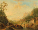 Ein weites Flusslandschaft mit Wanderern - Christian Georg Schütz der Jüngere — Ansicht des Kunstwerks