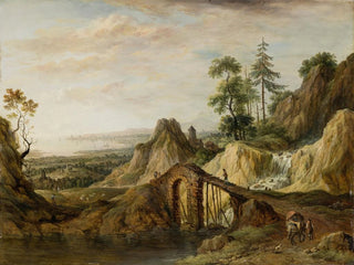 Landschaft mit einer Brücke - Christian Georg Schütz der Ältere — Ansicht des Kunstwerks