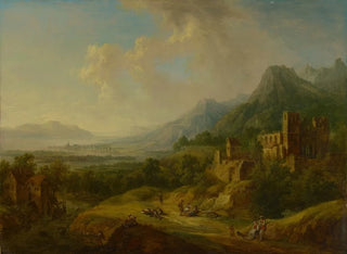 Flusstal mit Kirchenruinen und Figuren - Christian Georg Schütz der Ältere — Ansicht des Kunstwerks