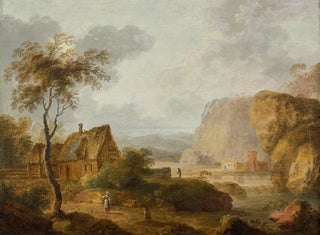 Landschaft mit Berg, Fluss und Bauernhof - Christian Hilfgott Brand — Ansicht des Kunstwerks