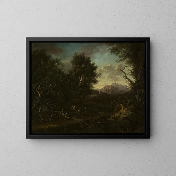 Landschaft - Christian Hilfgott Brand — gerahmtes Bild an der Wand