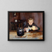 Junge beim Einkaufen trinkend Kaffee - Christian Krohg — gerahmtes Bild an der Wand