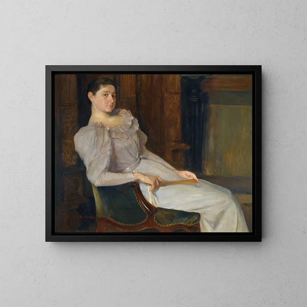 Mädchen in Weiß - Christian Krohg — gerahmtes Bild an der Wand