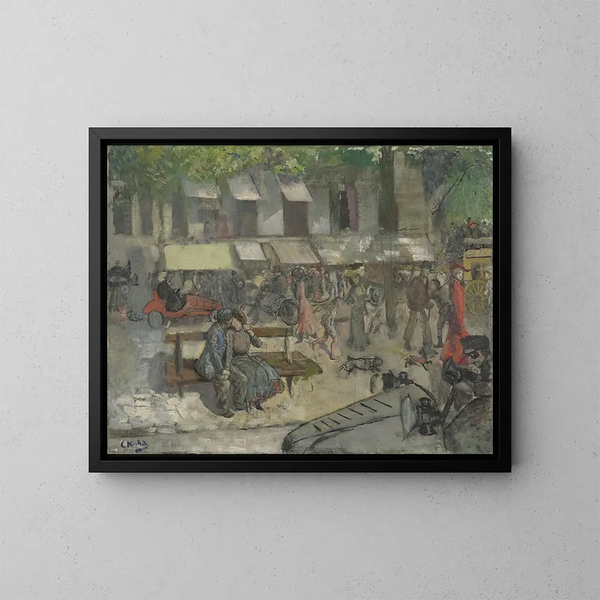 Szene einer Straße in Paris - Christian Krohg — gerahmtes Bild an der Wand