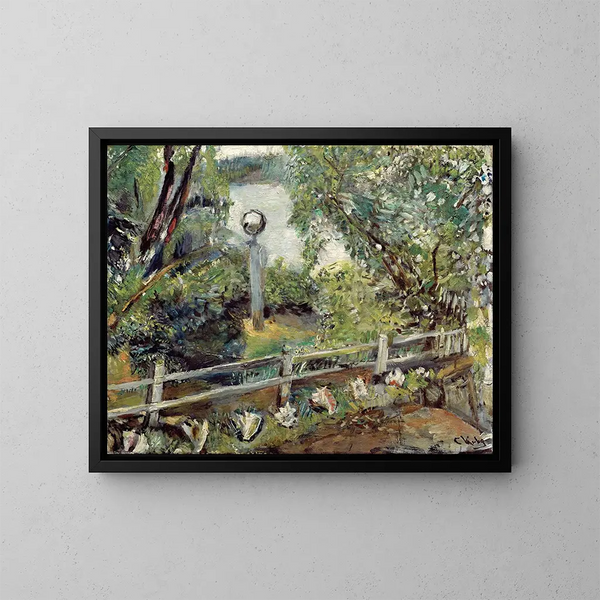 Der Garten mit der Glaskugel - Christian Krohg — gerahmtes Bild an der Wand