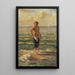 Junge am Seeufer - Christian Landenberger — gerahmtes Bild an der Wand