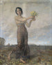 Mädchen mit einem Blumenstrauß als Allegorie des Frühlings - Christian Landenberger — Ansicht des Kunstwerks