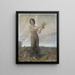 Mädchen mit einem Blumenstrauß als Allegorie des Frühlings - Christian Landenberger — gerahmtes Bild an der Wand