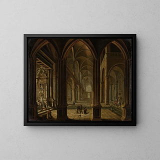 Innenansicht einer Kirche - Christian Stöcklin — gerahmtes Bild an der Wand