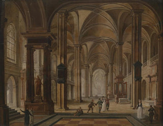 Innenansicht einer Kirche mit eleganten Personen - Christian Stöcklin — Ansicht des Kunstwerks