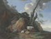 Landschaftsbild mit Hirte, zwei Ziegen, zwei Schafe und einer Ziege - Christian Wilhelm Ernst Dietrich — Ansicht des Kunstwerks