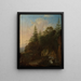 Landschaft mit Berg, Wasserfall und Holzbrücke - Christian Wilhelm Ernst Dietrich — gerahmtes Bild an der Wand