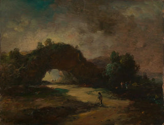 Landschaft mit einer felsigen Bogen, bedeckt mit Büschen - Christian Wilhelm Ernst Dietrich — Ansicht des Kunstwerks