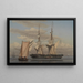 Eine amerikanische Segeljacht im Hafen, während ihre Segel trocknen - Christoffer Wilhelm Eckersberg — gerahmtes Bild an der Wand