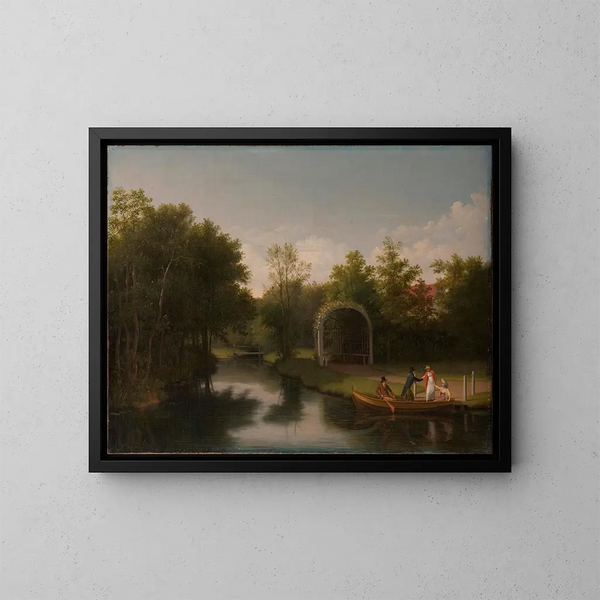 Aire de repos dans le parc du manoir de Sanderumgrd - Christoffer Wilhelm Eckersberg — gerahmtes Bild an der Wand