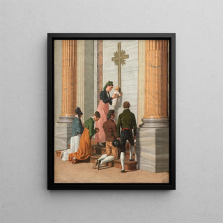 Christoffer Wilhelm Eckersberg - Devotion by the Holy Door of St Peters Basilica.webp