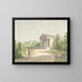 Perspektive des Gartens von Frederiksberg in der Nähe des Schlosses und des Apollon-Tempels - Christoffer Wilhelm Eckersberg — gerahmtes Bild an der Wand