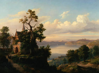 Landschaftsbild mit einem See und einer gotischen Kirche - Chrystian Breslauer — Ansicht des Kunstwerks