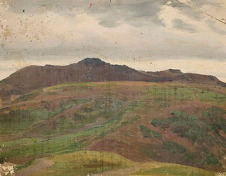 Landschaft mit einer Wiese und einer Hügelkette, Skizze - Chrystian Breslauer — Ansicht des Kunstwerks