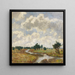 Sonniger und bewölkter Himmel über sumpfigen Wiesen mit einem Bach - Paul Baum — gerahmtes Bild an der Wand