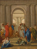 Saint Pierre heilend den Gelähmten am Tempelportal - Kreis von Nicolas Vleughels — Ansicht des Kunstwerks