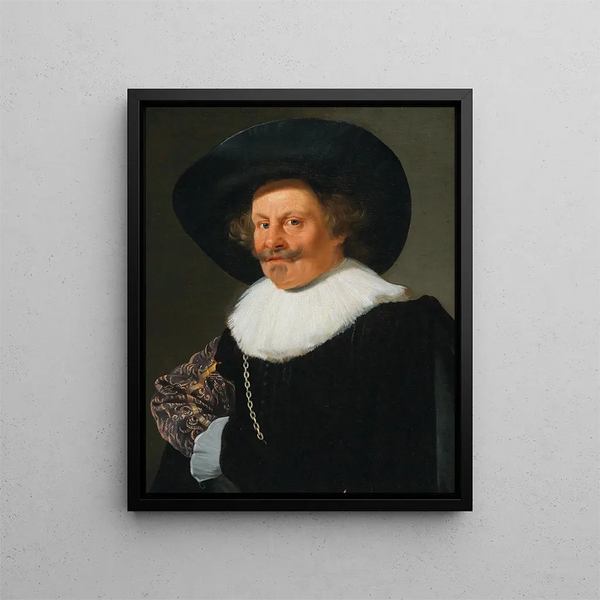 Portrait eines Adligen - Kreis von Frans Hals — gerahmtes Bild an der Wand